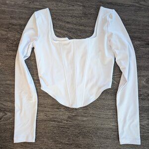 White Long Sleeve Corset Top - Never Worn!